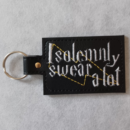 Magic School "...Swear a Lot" Embroidered Vinyl Key Ring