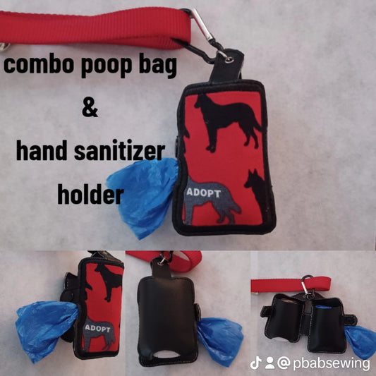 Embroidered Doggie To-Go Holder (Hand sanitizer & poop bag holder)