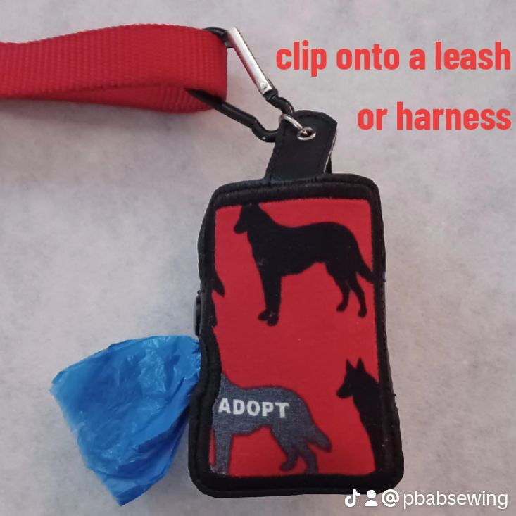 Embroidered Doggie To-Go Holder (Hand sanitizer & poop bag holder)
