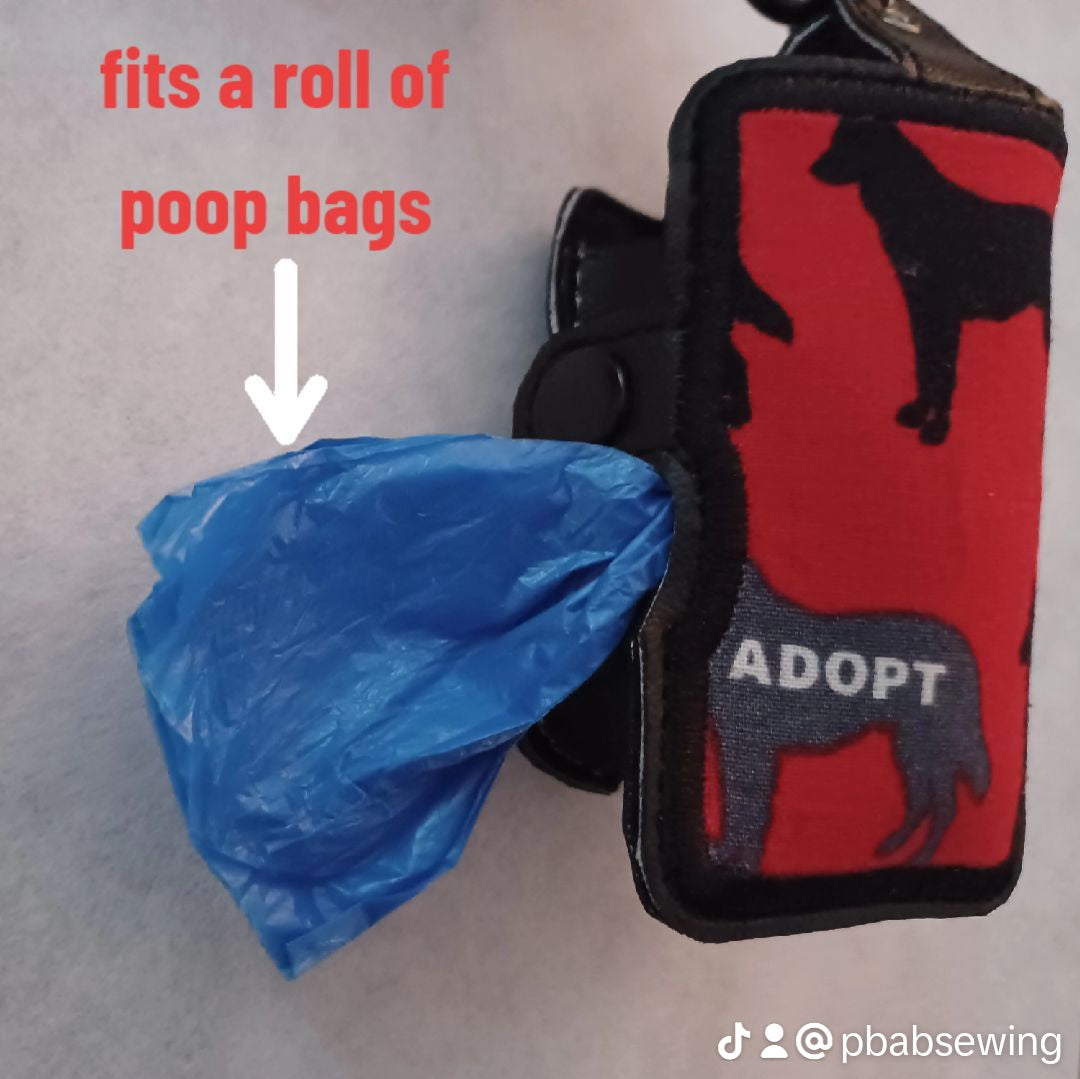 Embroidered Doggie To-Go Holder (Hand sanitizer & poop bag holder)