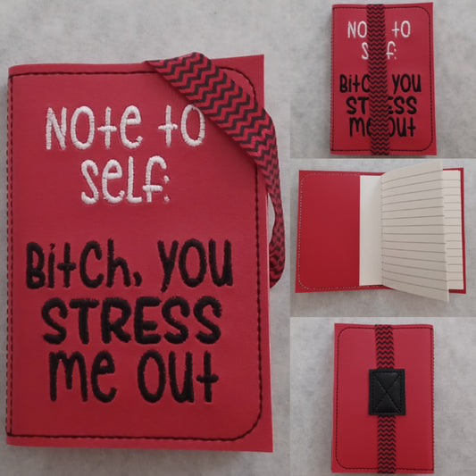 You Stress Me Out Embroidered Notebook Cover