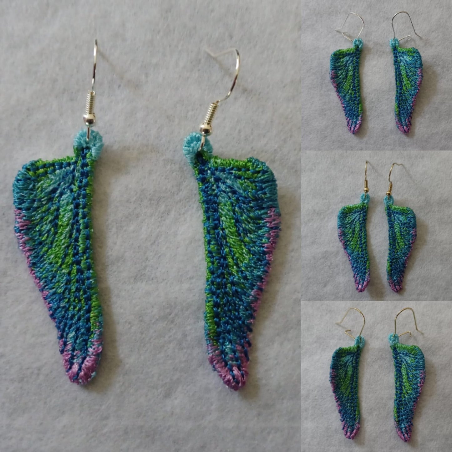 Dragonfly Wing Free-Standing Lace Embroidered Earrings