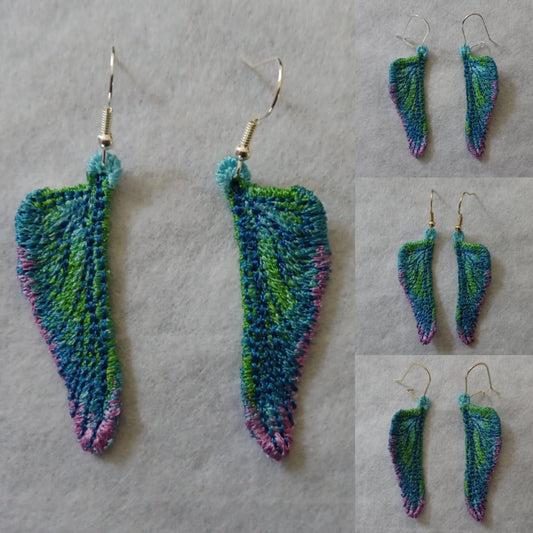 Dragonfly Wing Free-Standing Lace Embroidered Earrings