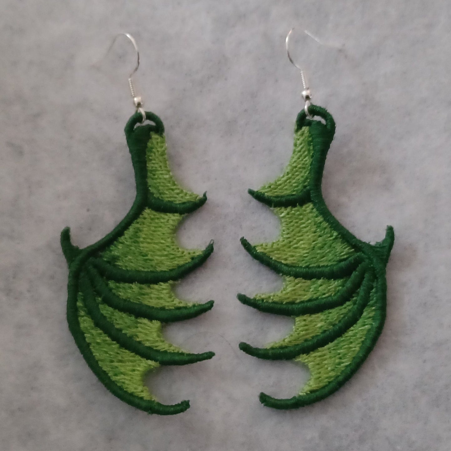 Dragon Wing Free-Standing Lace Embroidered Earrings