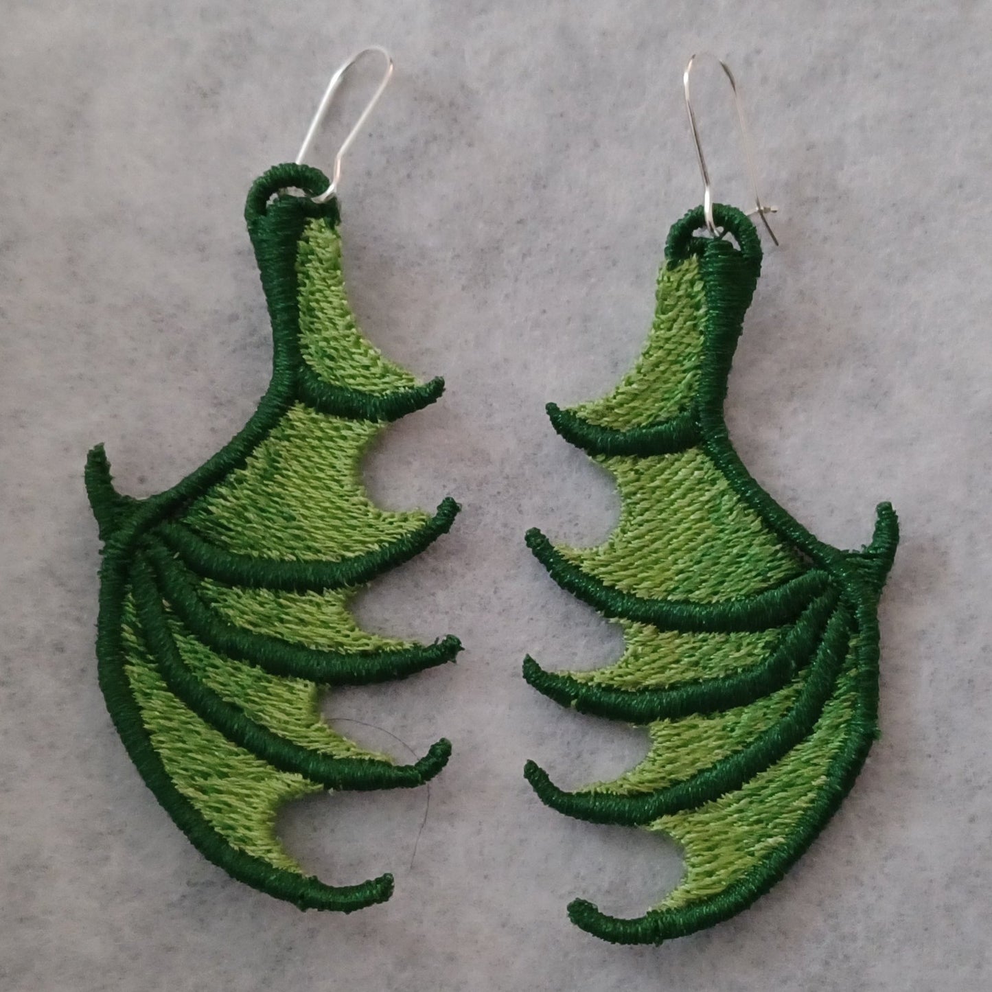 Dragon Wing Free-Standing Lace Embroidered Earrings