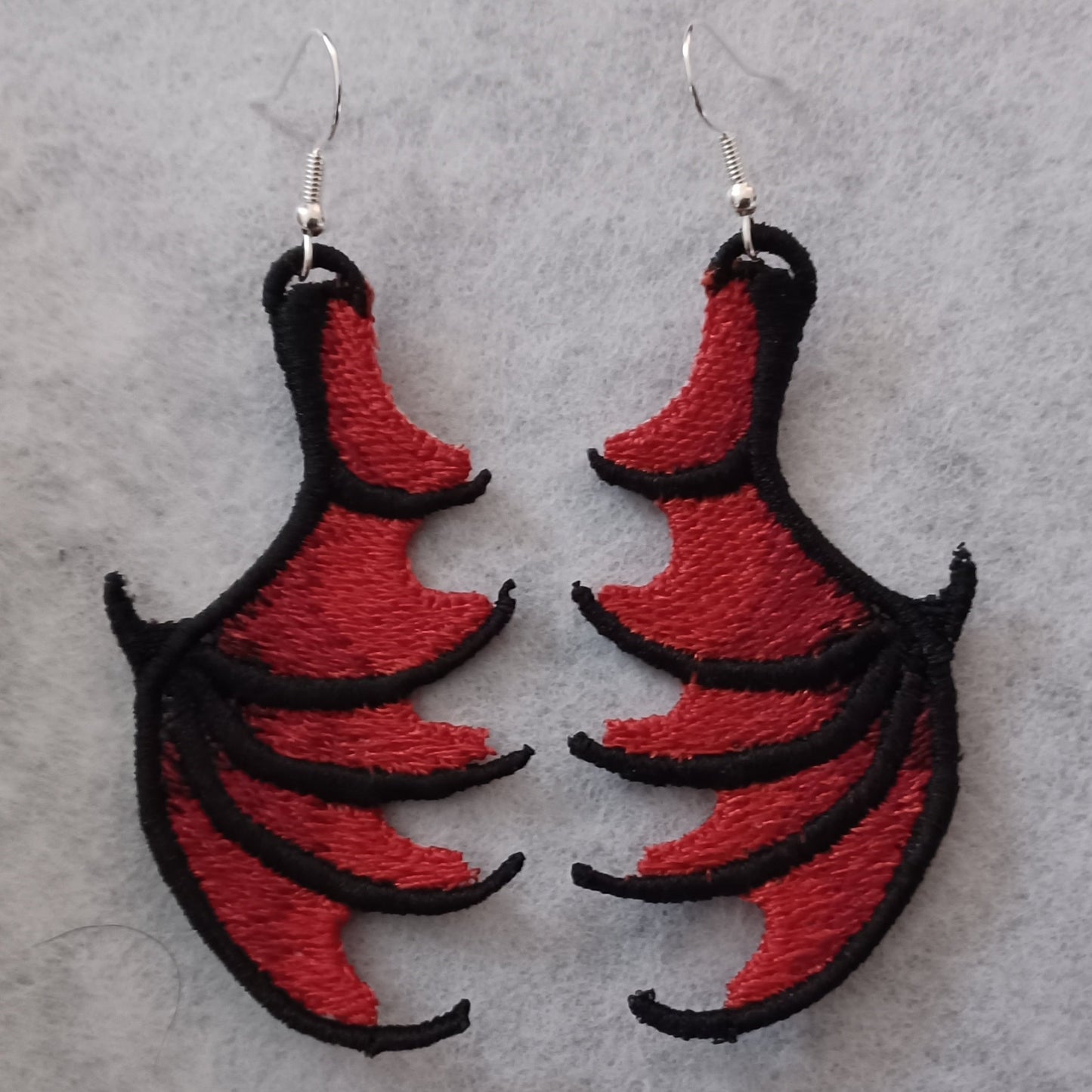 Dragon Wing Free-Standing Lace Embroidered Earrings