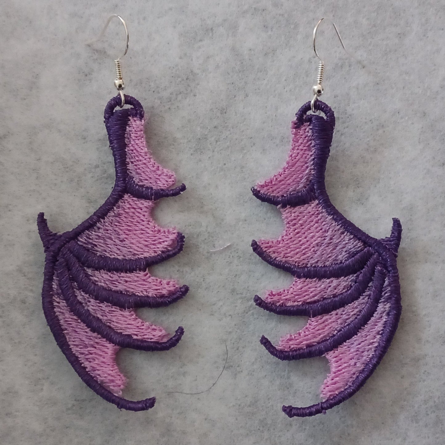 Dragon Wing Free-Standing Lace Embroidered Earrings