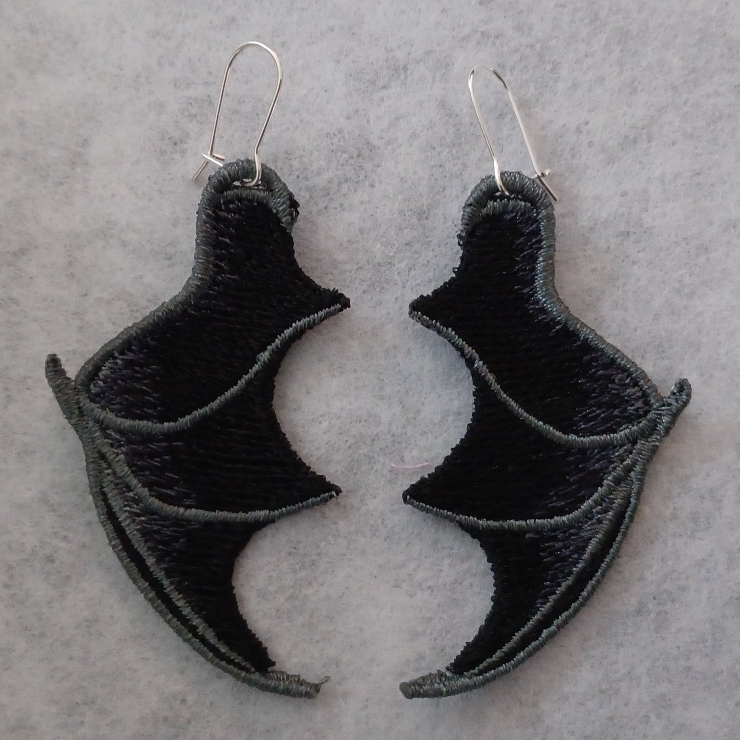 Bat Wing Free-Standing Lace Embroidered Earrings