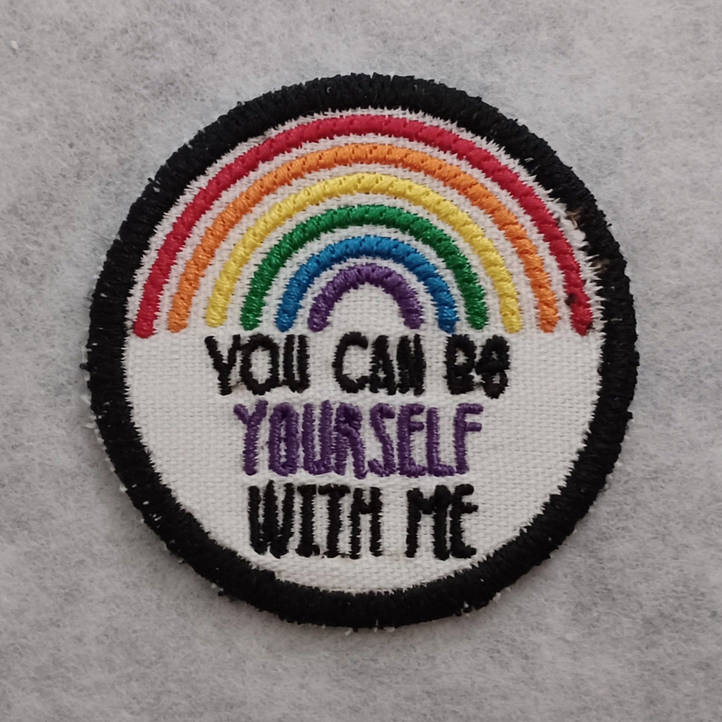 You Can Be Yourself With Me Embroidered Iron-On Patch