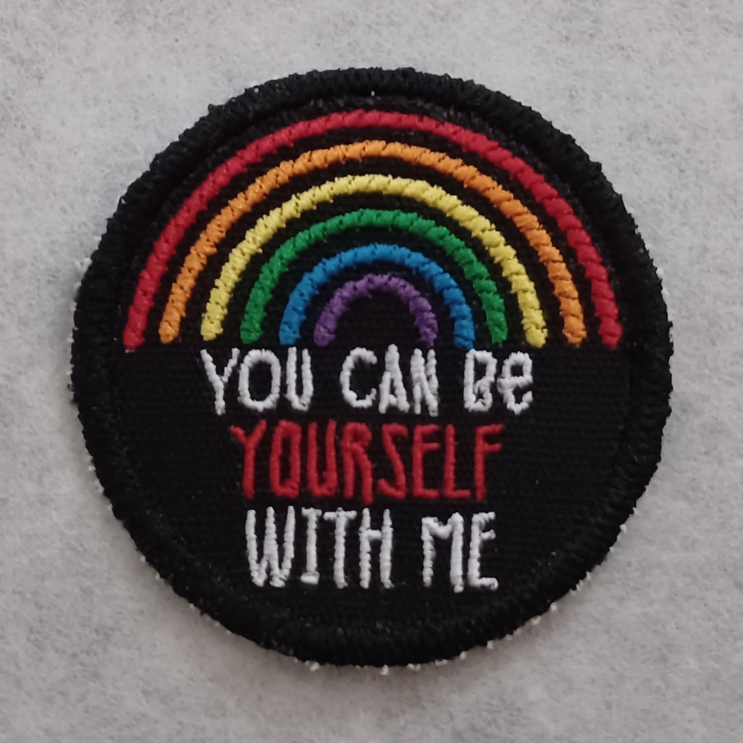 You Can Be Yourself With Me Embroidered Iron-On Patch