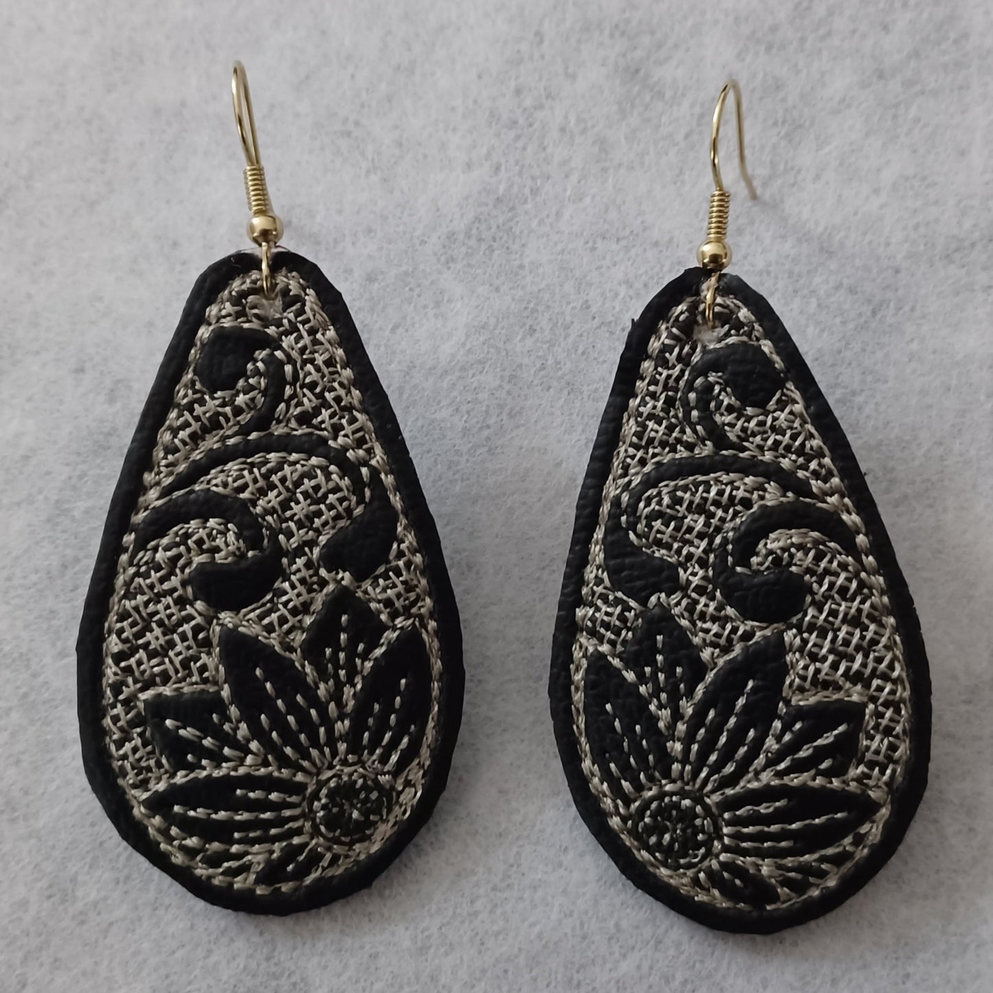 Summer Sunflower Embroidered Earrings