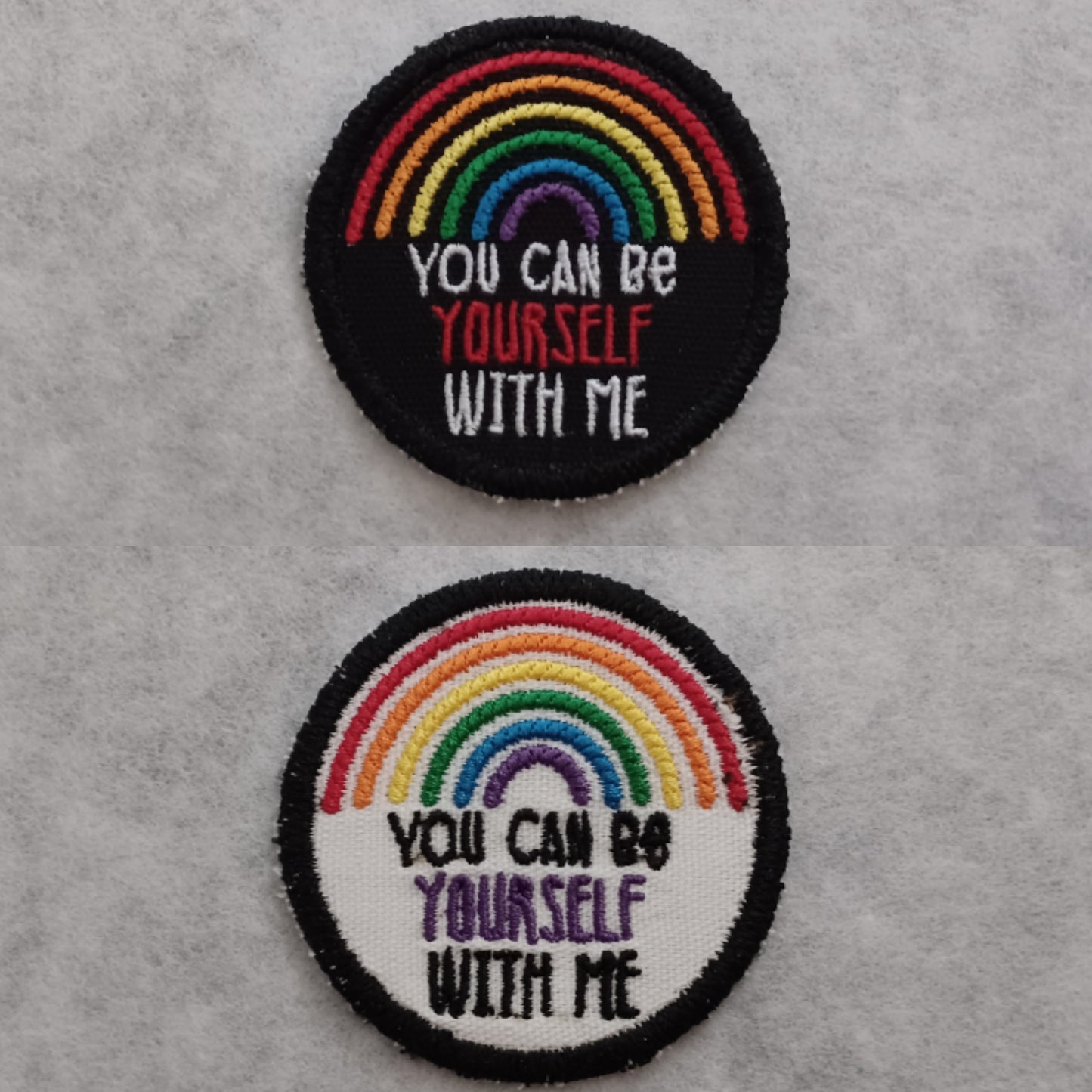 You Can Be Yourself With Me Embroidered Iron-On Patch