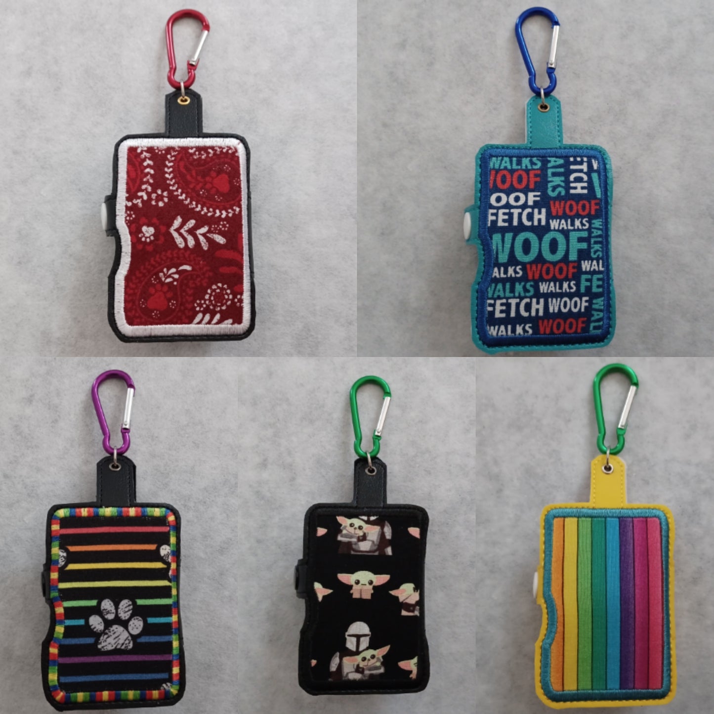 Embroidered Doggie To-Go Holder (Hand sanitizer & poop bag holder)