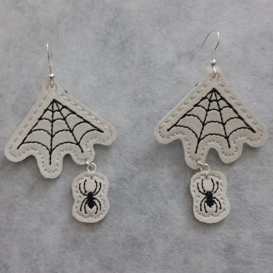 Web & Spider Dangle Embroidered Earrings