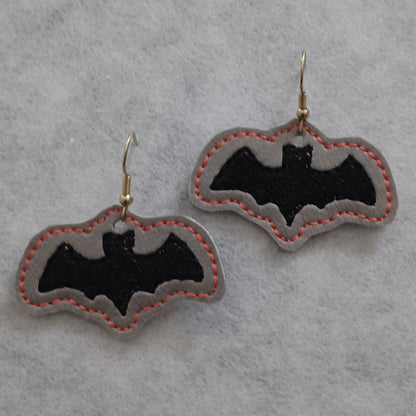 Bat Embroidered Earrings