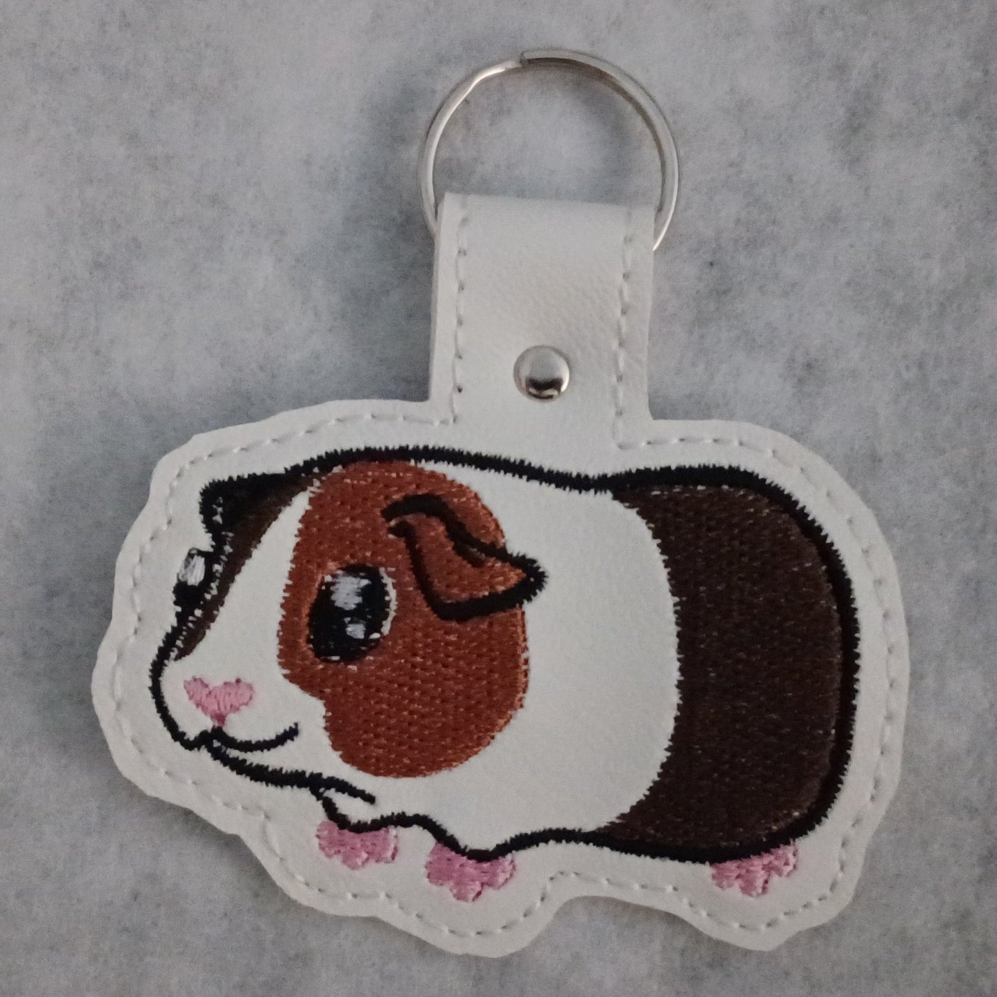 Guinea Pig Embroidered Key Ring