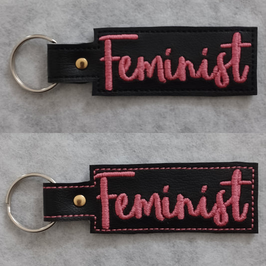 Feminist Embroidered Vinyl Key Ring