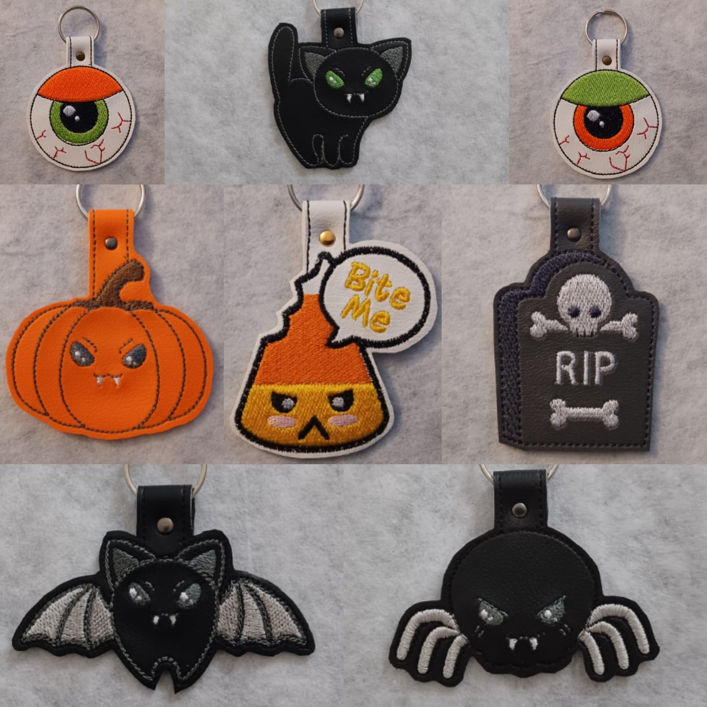 Cutie Halloween Collection Embroidered Vinyl Key Rings
