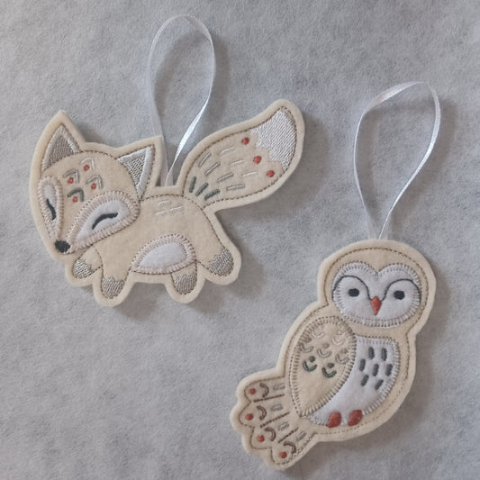 Yuletide Animals Felt Ornaments