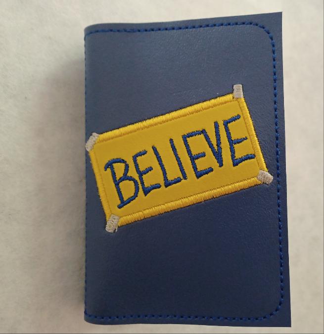 Believe Sign Embroidered Notebook Cover