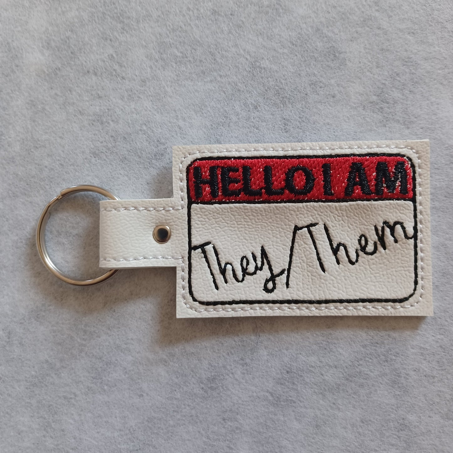 Pronouns Vinyl Key Ring