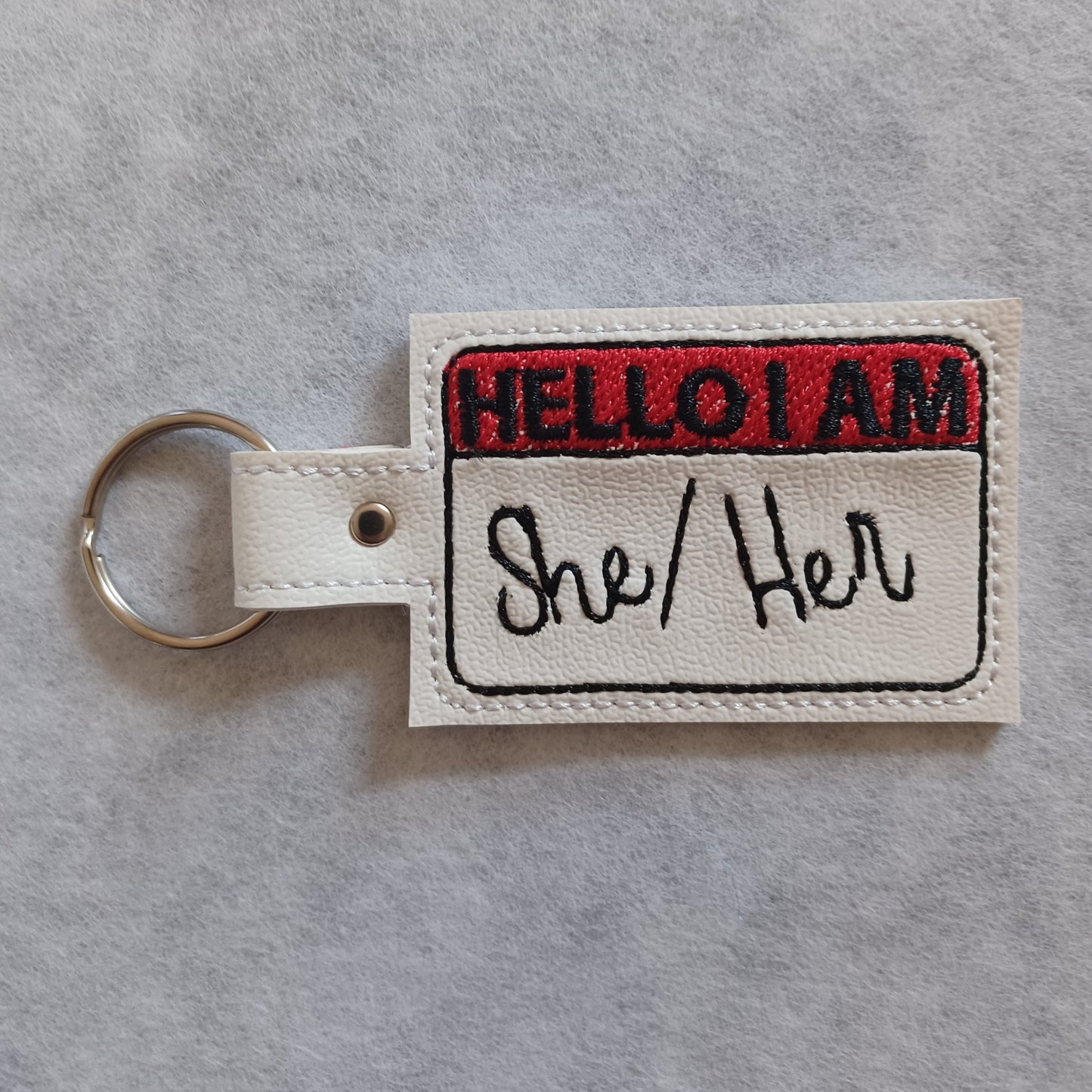 Pronouns Vinyl Key Ring
