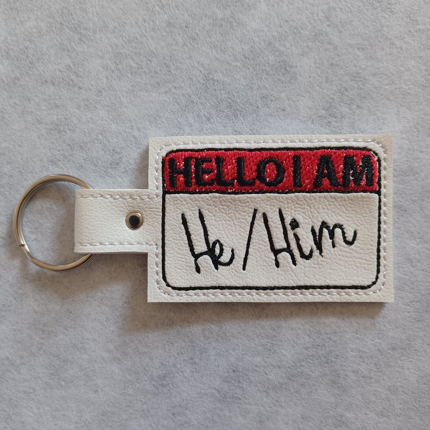 Pronouns Vinyl Key Ring