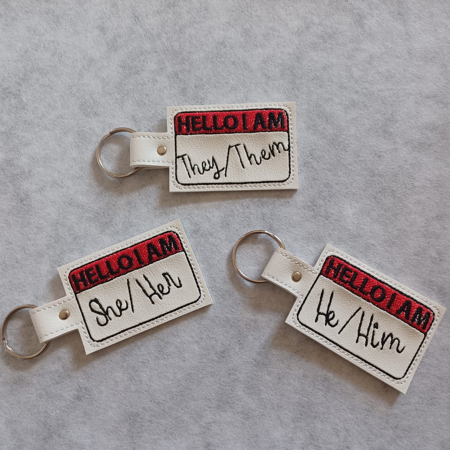 Pronouns Vinyl Key Ring