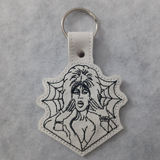 Horror Queen Embroidered Vinyl Key Ring