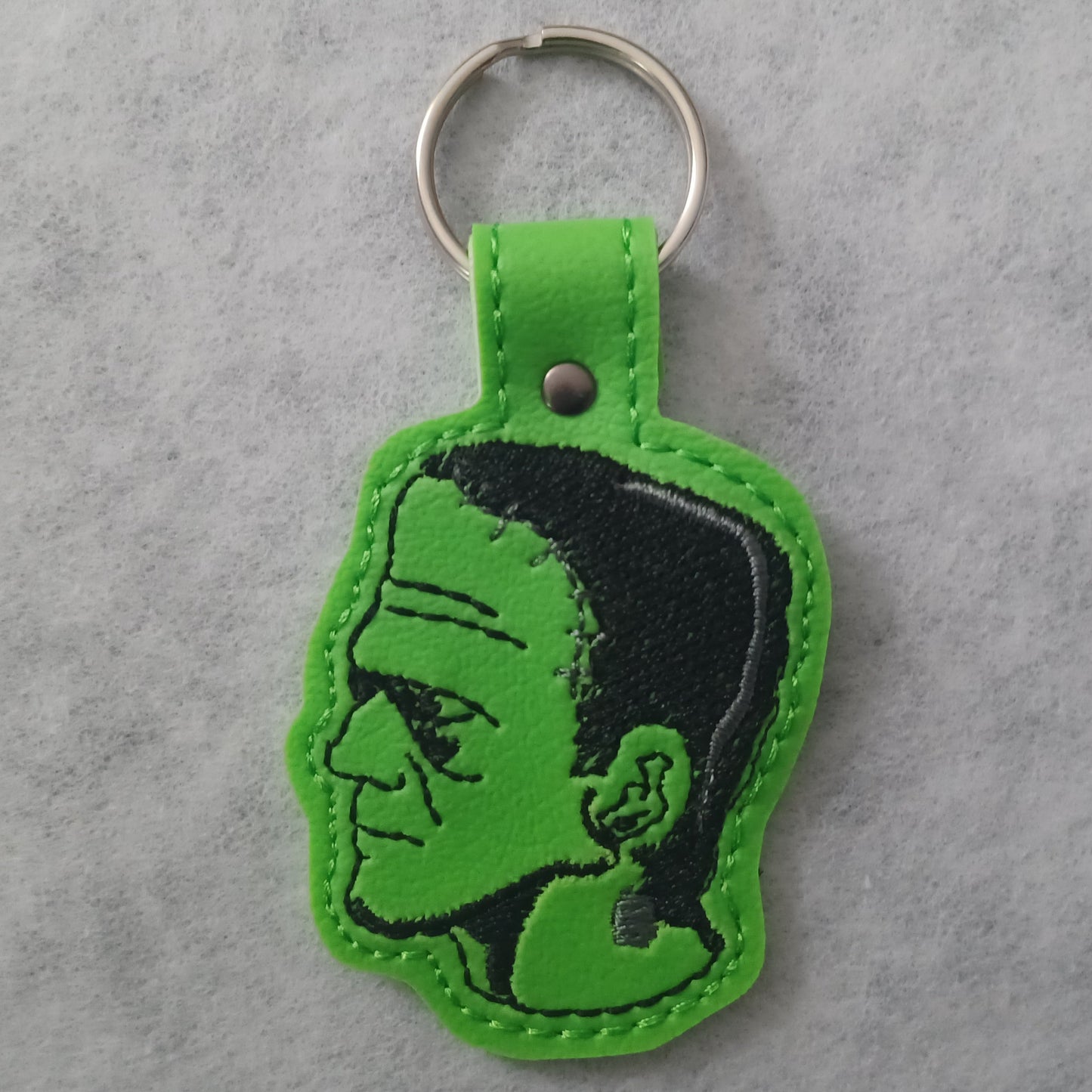 Frankie Embroidered Vinyl Key Ring