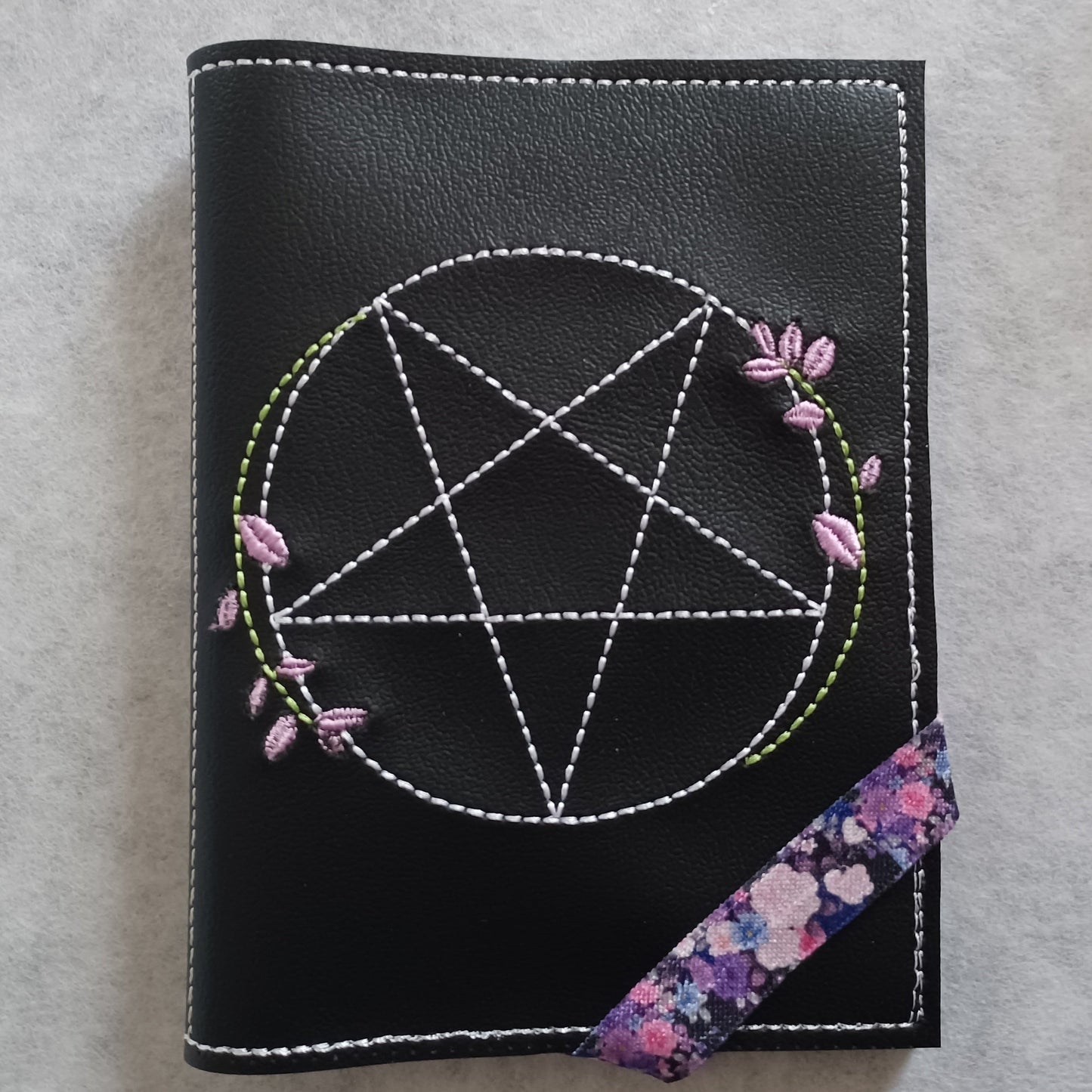 Reverse Pentagram Embroidered Notebook Cover