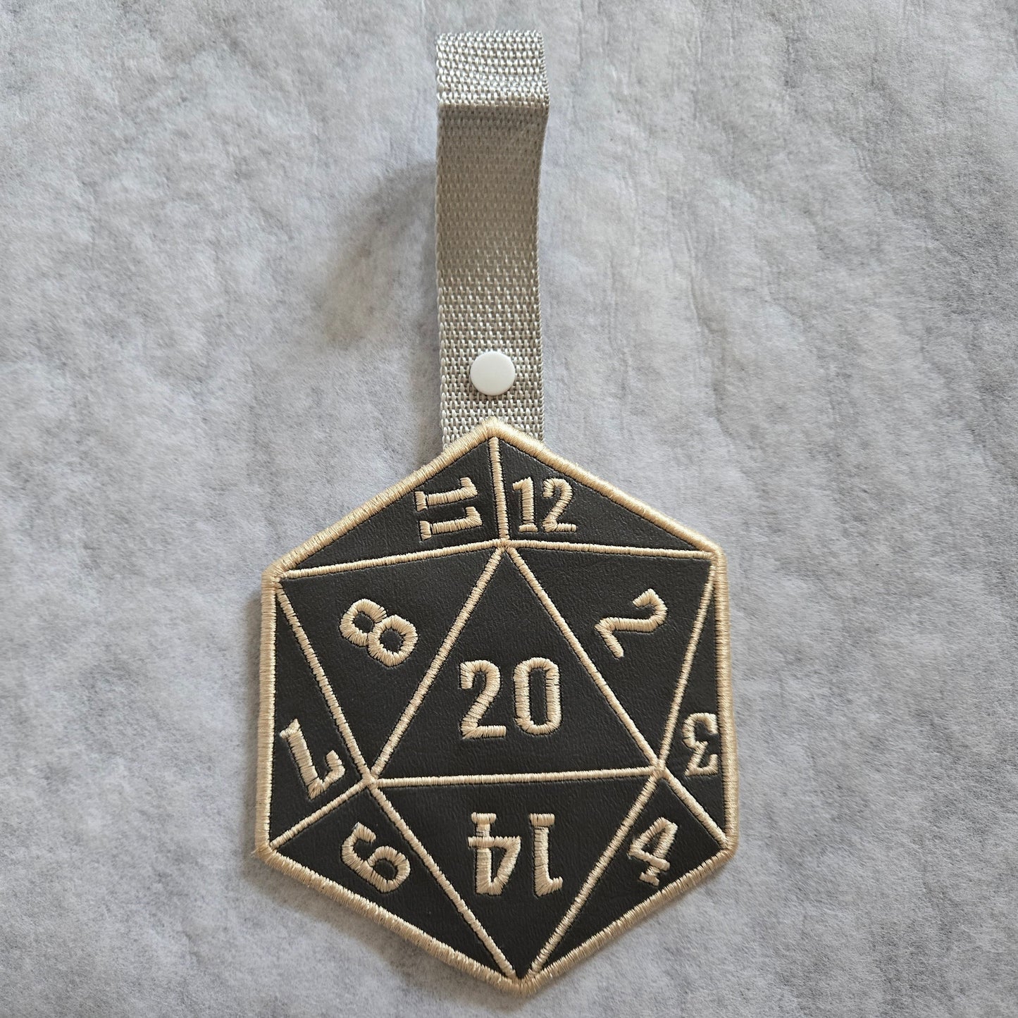 D20 Embroidered Towel Holder