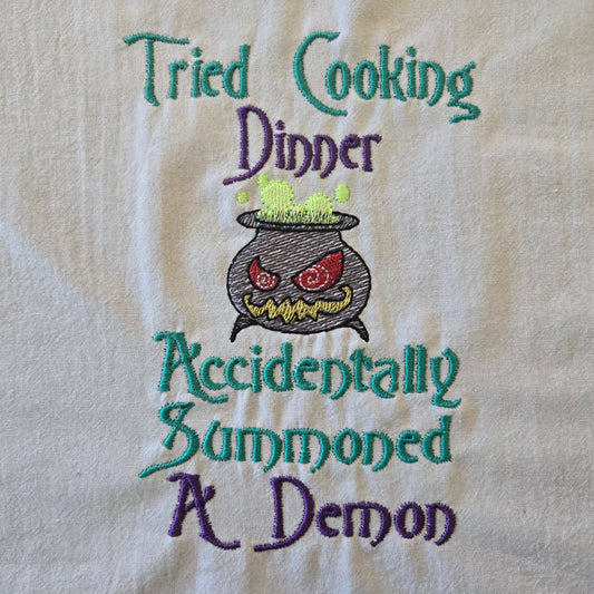 Tried Cooking Dinner, Accidentally Summoned a Demon (Embroidered CYO)