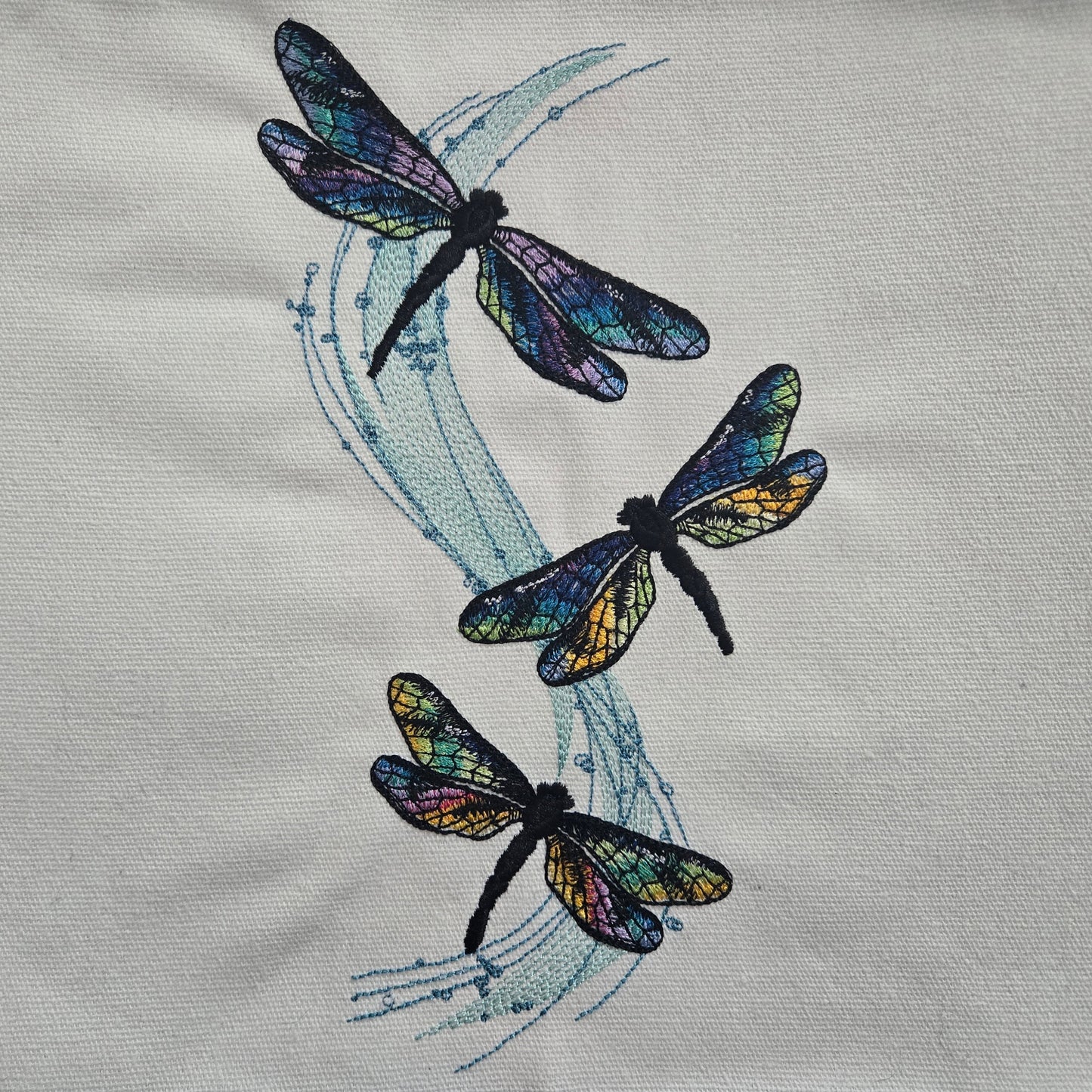 Stained Glass Dragonflies (Embroidered CYO)