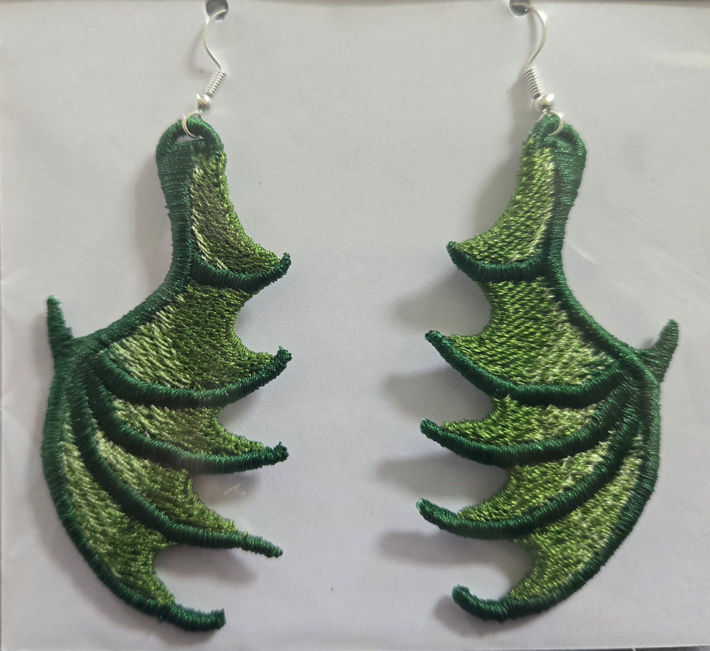 Dragon Wing Free-Standing Lace Embroidered Earrings