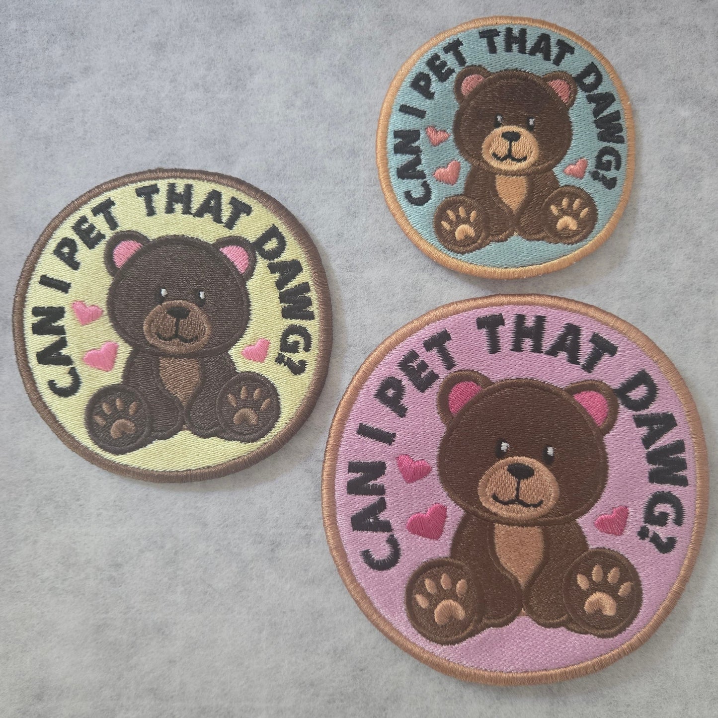 Can I Pet That Dawg? Bear Embroidered Patch