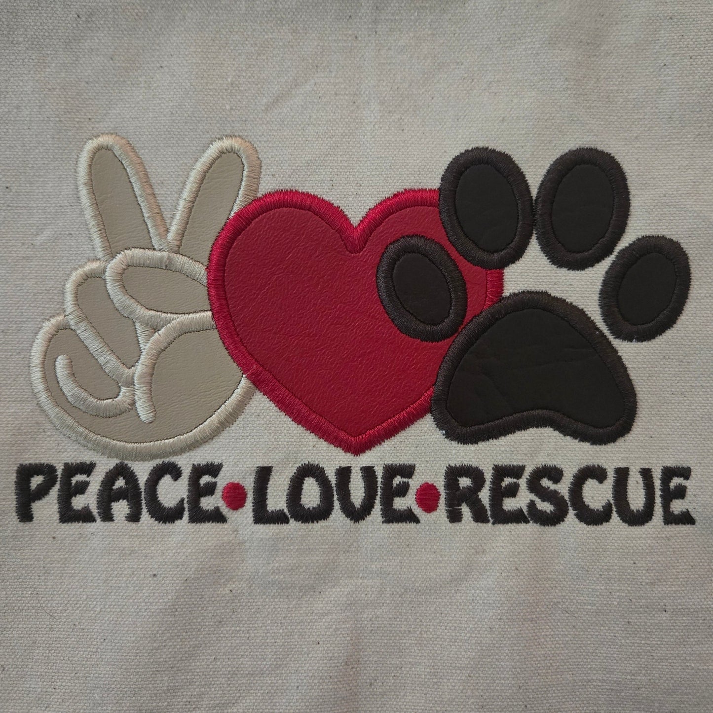 Peace * Love * Rescue Applique (Embroidered CYO)