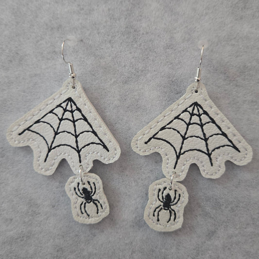 Web & Spider Dangle Embroidered Earrings