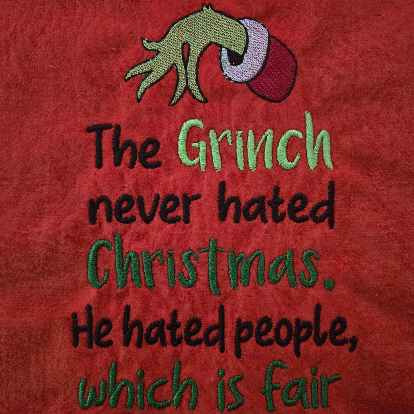 Christmas Green Guy "People" (Embroidered CYO)