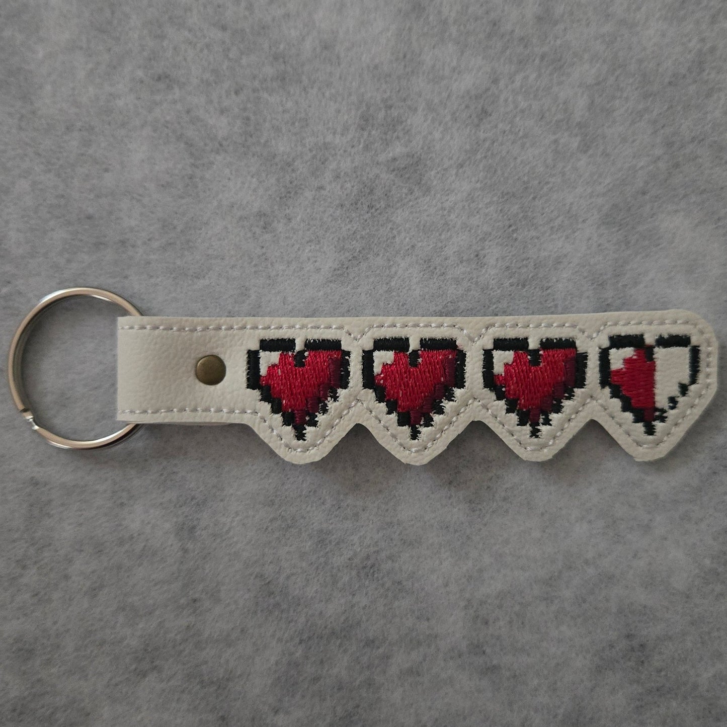 Video Game Hearts Vinyl Key Ring
