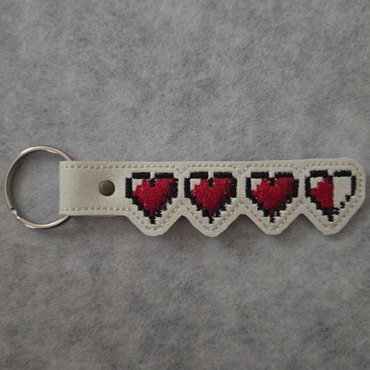 Video Game Hearts Vinyl Key Ring
