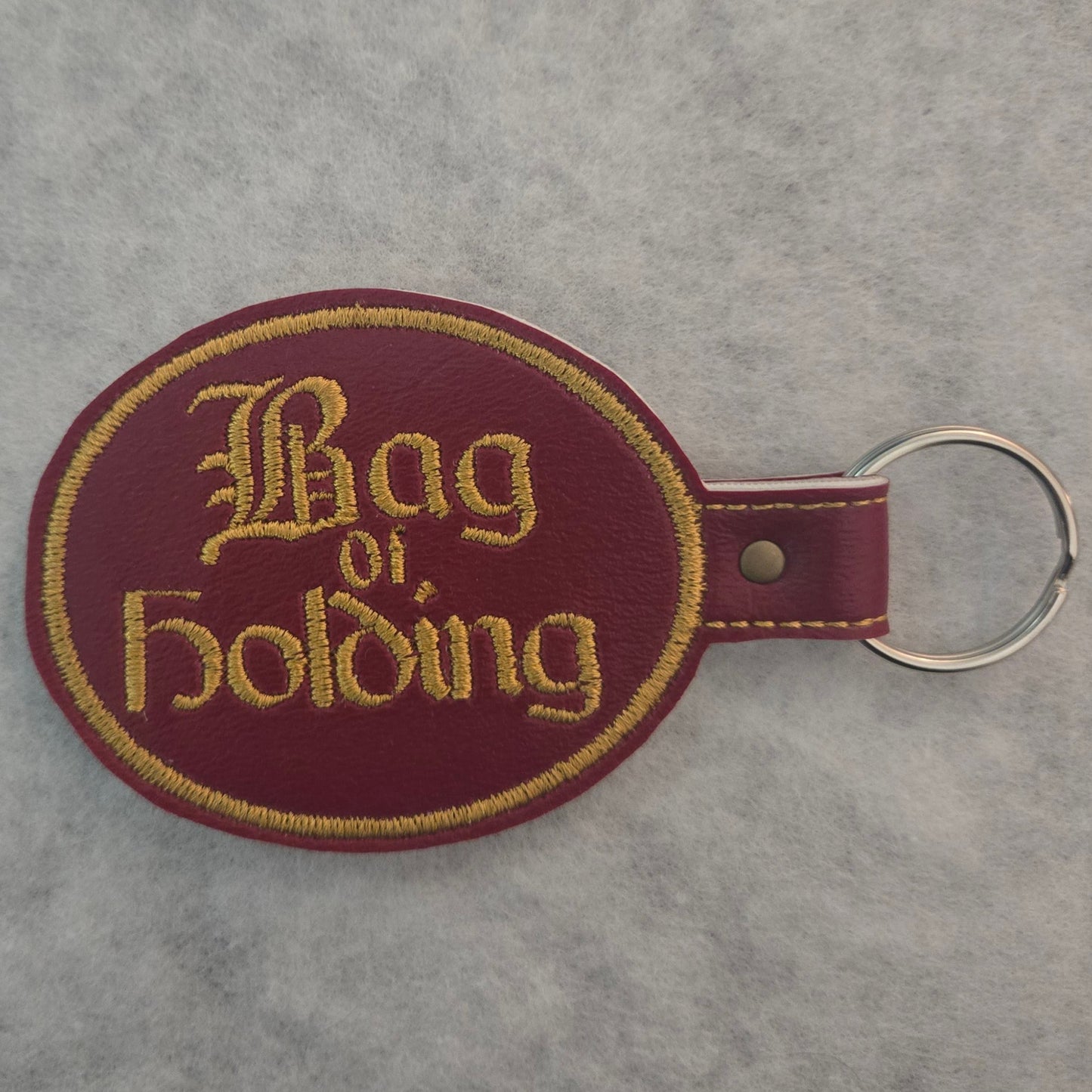 Bag of Holding Embroidered Vinyl Key Ring
