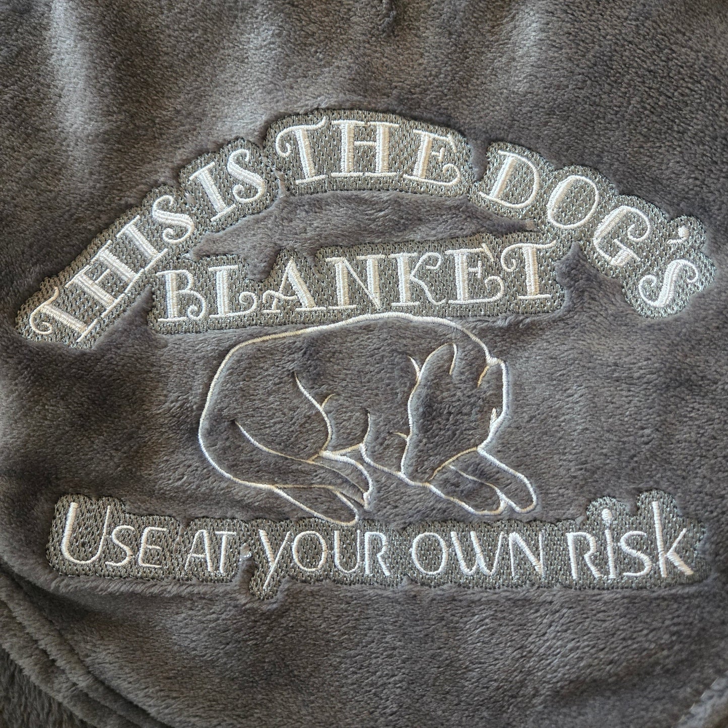 "This is the Dog's Blanket. Use at Your Own Risk" Plush Throw Blanket