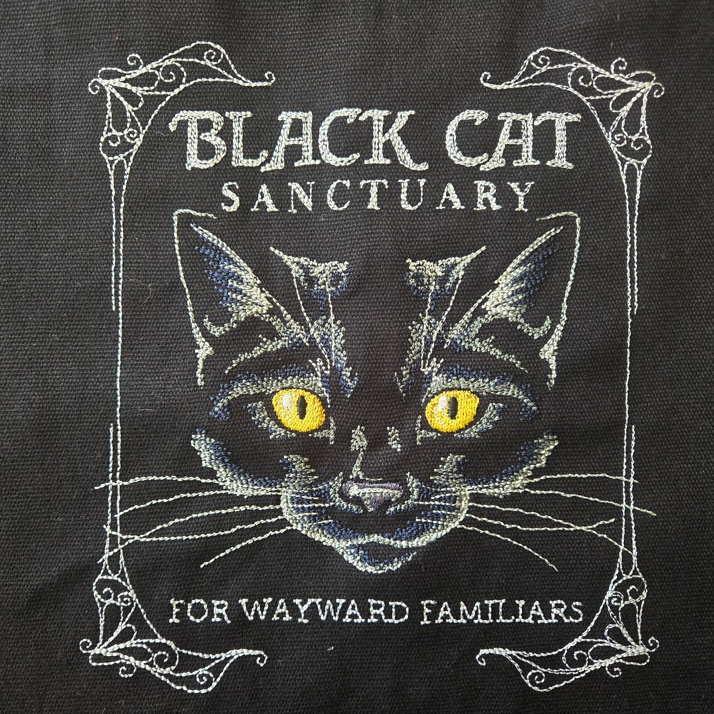 Black Cat Sanctuary for Wayward Familiars (Embroidered CYO)