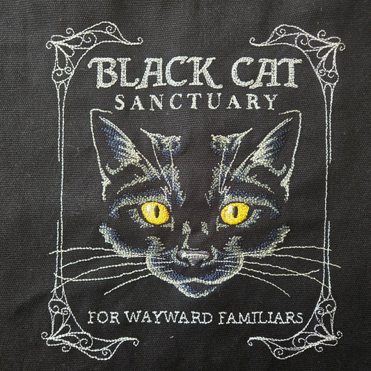 Black Cat Sanctuary for Wayward Familiars (Embroidered CYO)