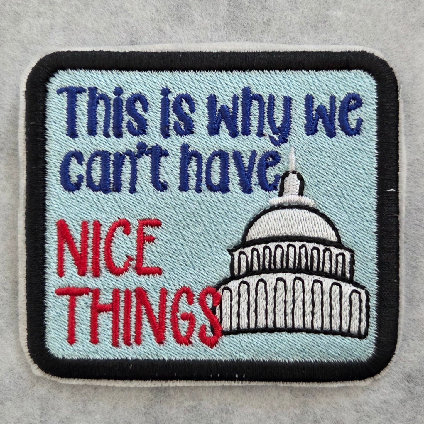 This is why we can't have NICE THINGS Embroidered Patch