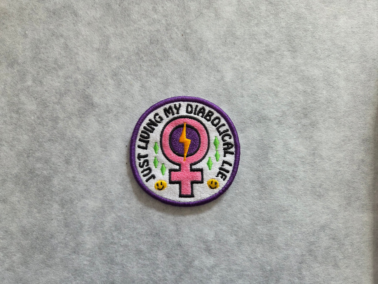 Just Living My Diabolical Lie Embroidered Patch