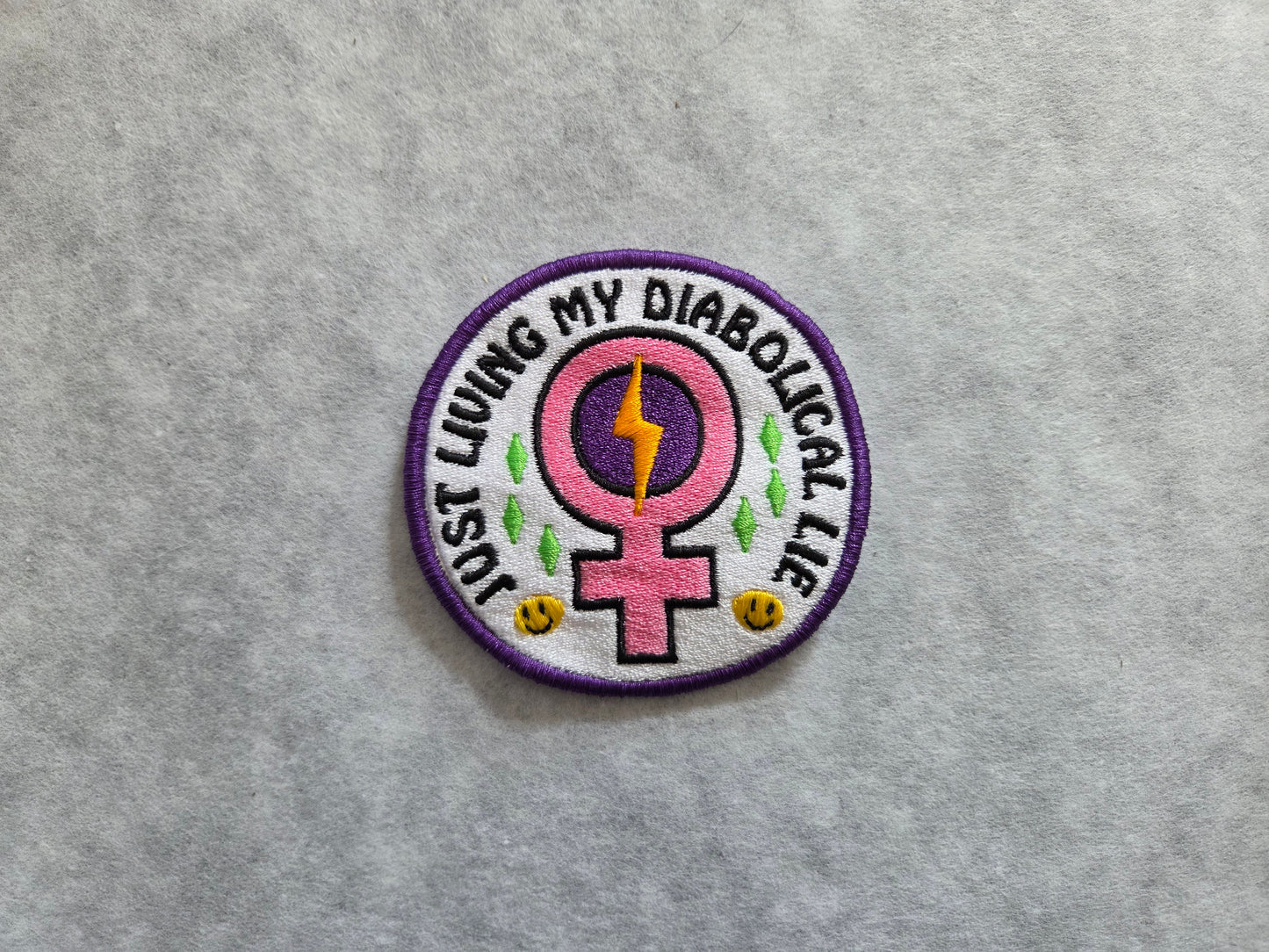 Just Living My Diabolical Lie Embroidered Patch