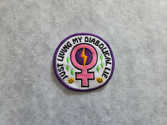 Just Living My Diabolical Lie Embroidered Patch