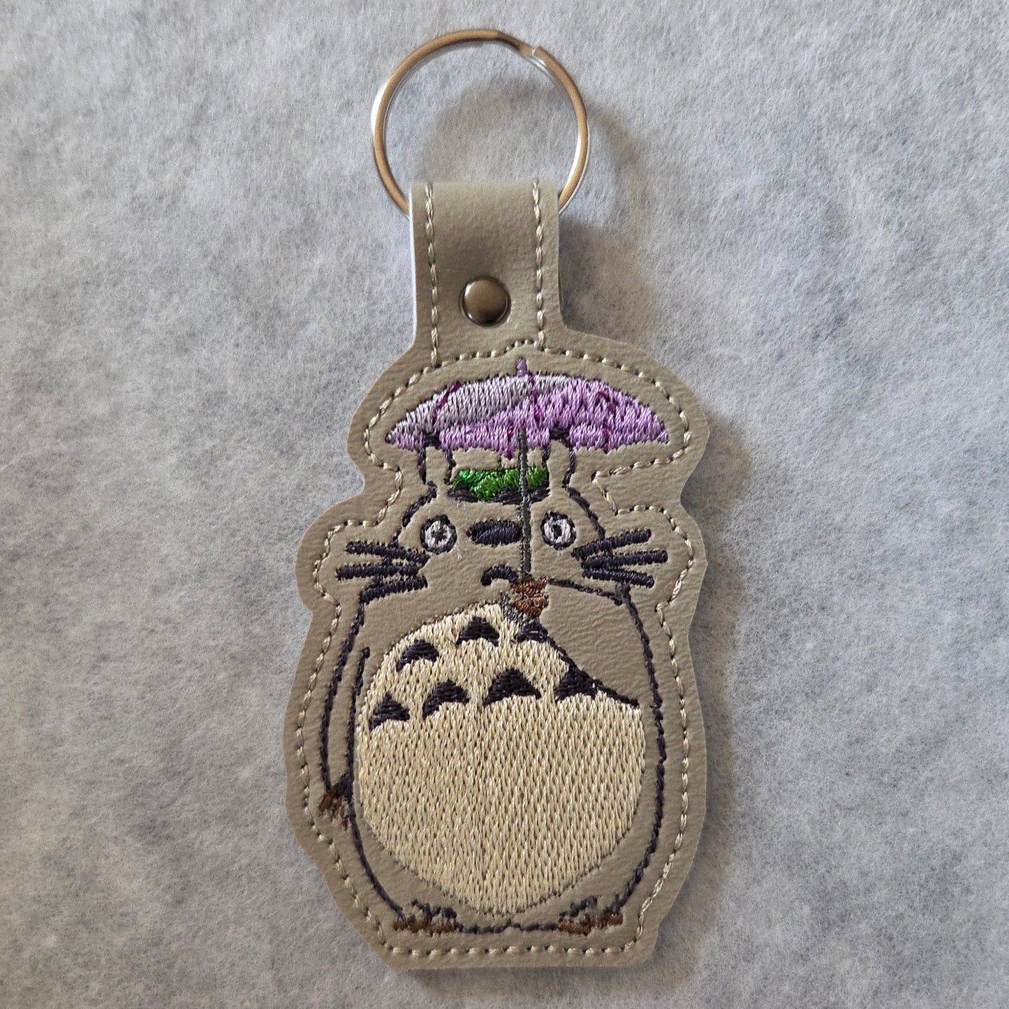 Large Cartoon Neighbor Embroidered Vinyl Key Ring